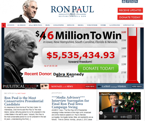 Strona Rona Paula działa na WordPressie